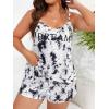 imageFloerns Womens Plus Size Cherry Print Cami Top and Shorts Pajama SetsBlack Tie Dye