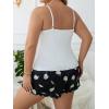 imageFloerns Womens Plus Size Cherry Print Cami Top and Shorts Pajama SetsWhite Fruit