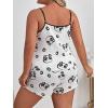 imageFloerns Womens Plus Size Cherry Print Cami Top and Shorts Pajama SetsWhite Panda