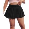 imageFloerns Womens Plus Size High Waisted Pleated Tennis Workout SkirtBlack