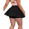 imageFloerns Womens Plus Size High Waisted Pleated Tennis Workout SkirtBlack