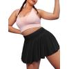imageFloerns Womens Plus Size High Waisted Pleated Tennis Workout SkirtBlack