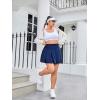 imageFloerns Womens Plus Size High Waisted Pleated Tennis Workout SkirtDark Blue