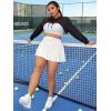 imageFloerns Womens Plus Size High Waisted Pleated Tennis Workout SkirtWhite