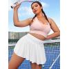 imageFloerns Womens Plus Size High Waisted Pleated Tennis Workout SkirtWhite