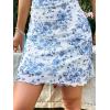 imageFloerns Womens Summer Spaghetti Strap Cowl Neck Satin Mini Tropical DressBlue Floral