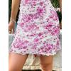 imageFloerns Womens Summer Spaghetti Strap Cowl Neck Satin Mini Tropical DressPink