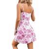 imageFloerns Womens Summer Spaghetti Strap Cowl Neck Satin Mini Tropical DressPink