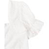 imageFloerns Womens Summer Square Neck Schiffy Drawstring Front Crop Top BlouseA White