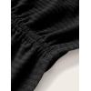 imageFloerns Womens Summer Square Neck Schiffy Drawstring Front Crop Top BlouseBlack Solid