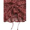 imageFloerns Womens Summer Square Neck Schiffy Drawstring Front Crop Top BlouseMaroon