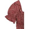 imageFloerns Womens Summer Square Neck Schiffy Drawstring Front Crop Top BlouseMaroon