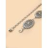 imageFloerns Womens Textured Geo Adjustable Metal Chain Belt for Jeans DressesA Silver