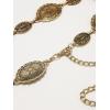 imageFloerns Womens Textured Geo Adjustable Metal Chain Belt for Jeans DressesGold Black