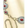 imageFloerns Womens Textured Geo Adjustable Metal Chain Belt for Jeans DressesSilver Flower