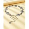 imageFloerns Womens Textured Geo Adjustable Metal Chain Belt for Jeans DressesSilver Flower