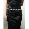 imageFloerns Womens Textured Geo Adjustable Metal Chain Belt for Jeans DressesSilver Plain