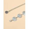 imageFloerns Womens Textured Geo Adjustable Metal Chain Belt for Jeans DressesSilver Plain