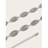 imageFloerns Womens Textured Geo Adjustable Metal Chain Belt for Jeans DressesSilver Textured