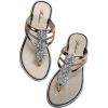 imageFloerns Womens Flat Sandals Flip Flop Sandals Summer Slip on Dressy Thong SandalGold
