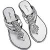 imageFloerns Womens Flat Sandals Flip Flop Sandals Summer Slip on Dressy Thong SandalSilver
