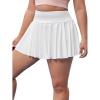 imageFloerns Womens Plus Size High Waisted Pleated Tennis Workout SkirtWhite