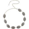imageFloerns Womens Textured Geo Adjustable Metal Chain Belt for Jeans DressesA Silver