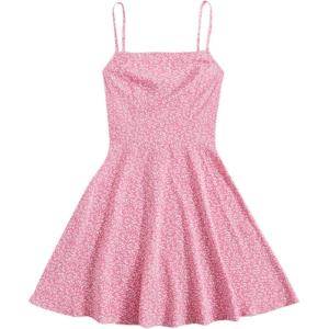 imageFloerns Womens Ditsy Floral High Waist Cami Short A Line DressDusty Pink
