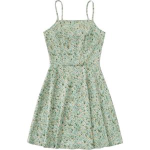 imageFloerns Womens Ditsy Floral High Waist Cami Short A Line DressGreen