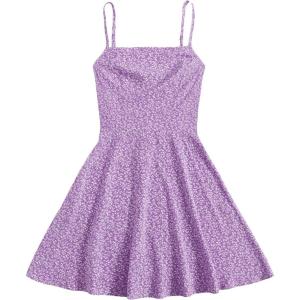 imageFloerns Womens Ditsy Floral High Waist Cami Short A Line DressLilac Purple