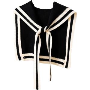 imageFloerns Womens Fake Collar Dickey Collar Detachable Blouse False Collar TopBlack and White