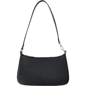 imageFloerns Womens Shoulder Bag PU Leather Handle Handbag Clutch PurseBlack