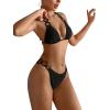 imageFloerns Womens 2 Piece Bathing Suit High Cut Halter Triangle Bikini SetBlack