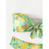 imageFloerns Womens 2 Piece Bikini Sets Tie Sleeveless Bandeau Bra High Waist ThongGreen
