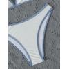 imageFloerns Womens 2 Piece Criss Cross Backless String Swimsuit Triangle Bikini SetBlue and White