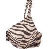 imageFloerns Womens 3 Piece Zebra Print Push Up Strappy Beachwear Bikini SwimsuitBrown and Beige