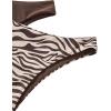 imageFloerns Womens 3 Piece Zebra Print Push Up Strappy Beachwear Bikini SwimsuitBrown and Beige