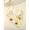 imageFloerns Womens Accessories Floral Hair Scarf Crochet Kerchief Vintage HeadbandsYellow