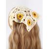 imageFloerns Womens Accessories Floral Hair Scarf Crochet Kerchief Vintage HeadbandsYellow