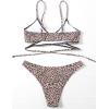 imageFloerns Womens Allover Print Criss Cross Tie Front Two Piece Bikini Swimsuit