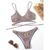 imageFloerns Womens Allover Print Criss Cross Tie Front Two Piece Bikini Swimsuit