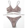 imageFloerns Womens Allover Print Criss Cross Tie Front Two Piece Bikini Swimsuit