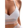 imageFloerns Womens Bathing Suit Striped Print Halter Neck Triangle Bikini SwimsuitsWhite Multi