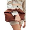 imageFloerns Womens Boho Mini Handbag Purse Dumpling Bag Pouch PU Leather HandbagsBrown