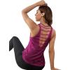 imageFloerns Womens Camo Print Cut Out Back Activewear Running Sports Tank TopPurple