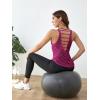imageFloerns Womens Camo Print Cut Out Back Activewear Running Sports Tank TopPurple