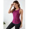 imageFloerns Womens Camo Print Cut Out Back Activewear Running Sports Tank TopPurple