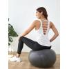 imageFloerns Womens Camo Print Cut Out Back Activewear Running Sports Tank TopWhite