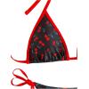 imageFloerns Womens Cherry Print Bathing Suit Tie Side Halter Triangle Bikini Swimsuit