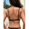 imageFloerns Womens Colorblock Summer Beach Spaghetti Strap Backless Triangle Bikini Top Black Medium